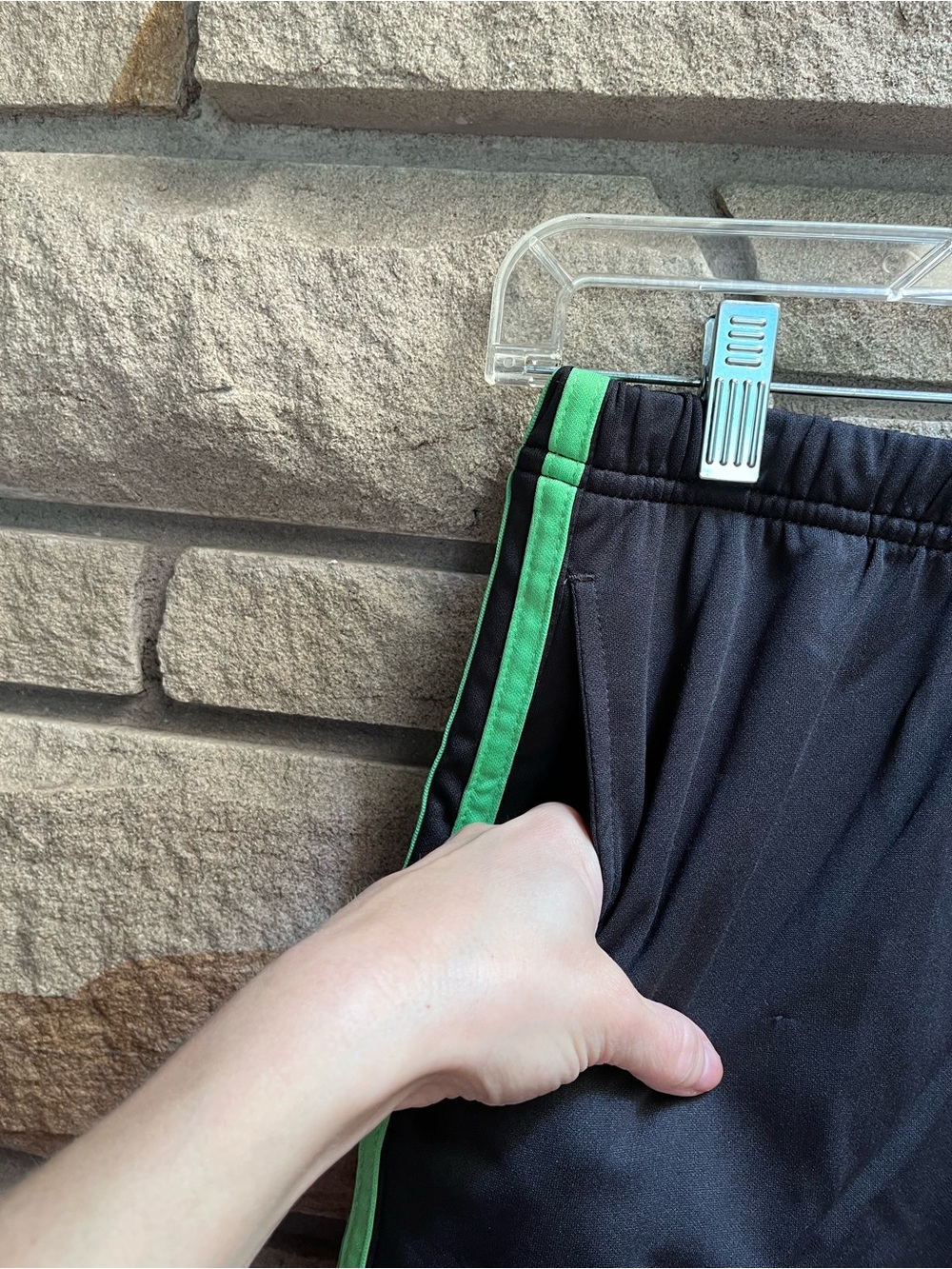Adidas vintage Y2K 05 Women's Black Running Shorts with Green Stripe small - Picture 5 of 8